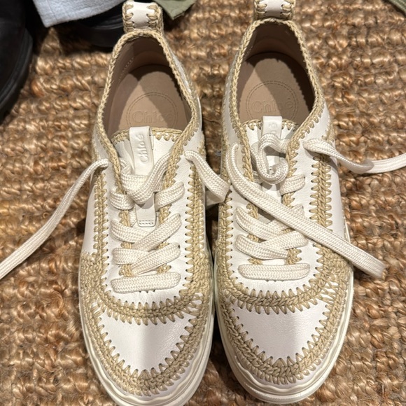 Used twice Chloe crotch white leather sneaker - Picture 1 of 4
